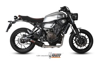 Mivv Oval Carbon Volledig Uitlaatsysteem met E-keur Yamaha XSR 700 2016 > 2020