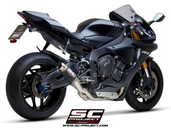 SC-Project GP70-R Carbon With De-cat Linkpipe Slip-On Einddemper Zonder E-keur YAMAHA YZF R1 / R1M 2017 - 2019