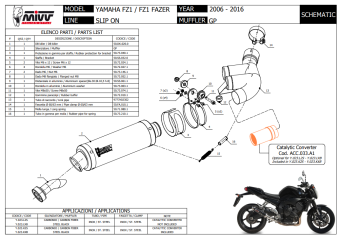 Storm By Mivv GP RVS Black Slip-on Einddemper Met E-keur YAMAHA FZ1 / Fazer 2006 - 2016