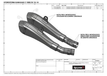 HP Corse Hydroform RVS Slip-on Einddemper met E-keur Kawasaki Z 1000 2010 - 2017
