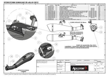 HP Corse Hydroform RVS Slip-on Einddemper met E-keur Kawasaki ER - 6 N / F 2005 - 2011