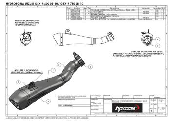 HP Corse Hydroform RVS Slip-on Einddemper met E-keur Suzuki GSX-R 750 2008-2010
