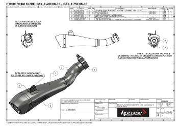 HP Corse Hydroform RVS Slip-on Einddemper met E-keur Suzuki GSX-R 600 2008-2010