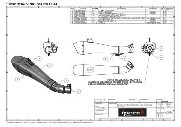 HP Corse Hydroform RVS Slip-on Einddemper met E-keur Suzuki GSR 750 2011 - 2015