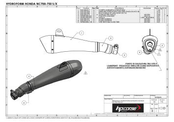 HP Corse Hydroform RVS Black Slip-on Einddemper met E-keur Honda NC700-700 S 2012-2015