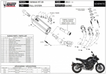 Mivv Suono RVS Black Compleet 3in1 Uitlaatsysteem met E-keur Yamaha MT-09 2013 > 2020