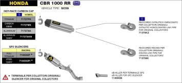 Arrow GP2 Titanium Einddemper zonder E-keur Honda CBR 1000 RR 2008 - 2013