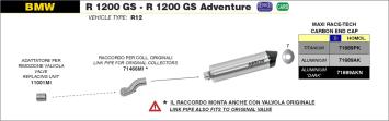 Arrow Maxi Race-Tech Aluminium Dark Einddemper met E-keur incl. Linkpipe BMW R 1200 GS 2010 - 2012