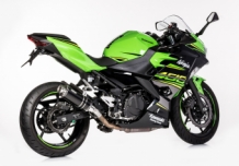 Hurric Supersport Supershort RVS Black Einddemper met E-keur Kawasaki Ninja 400 2018 2020
