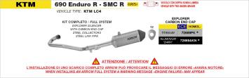 Arrow Volledig uitlaatsysteem Explorer Aluminium Dark met E-keur KTM 690 Enduro R / 690 SMC-R 2025 - 2026