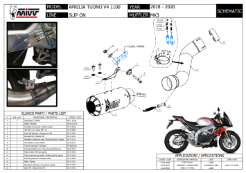 Mivv MK3 Carbon Einddemper zonder E-keur Aprilia Tuono V4 1100 2018 - 2020