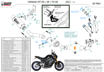 Mivv Gp Pro Carbon Volledig Uitlaatsysteem met E-keur Yamaha MT-09 2021 - 2022