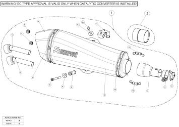 Akrapovic Slip-on Line RVS Black Einddemper met E-keur Piaggio Xevo 400 2007 > 2013