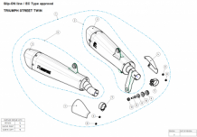 Akrapovic Slip-on Line Titanium Black Dubbele Einddemper (L+R) Set met E-keur Triumph Street Twin 2016 > 2020