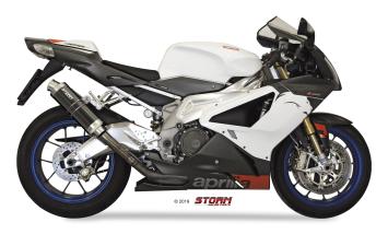 Storm by Mivv GP RVS Black Slip-on Einddemper Set met E-keur APRILIA RSV 1000 2004 - 2008