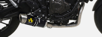 Arrow Thunder Aluminium Black Einddemper incl. RVS Voorbochten met Katalysator Low Mount Yamaha MT-07 2014 - 2020