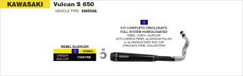 Arrow Rebel RVS Black Volledig Uitlaatsysteem met E-keur Kawasaki S650 Vulcan 2014 > 2016
