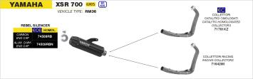 Arrow Rebel Aluminium Dark Volledig uitlaatsysteem met E-keur incl. katalysator Yamaha XSR 700 2021 - 2024