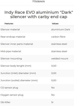 Arrow Indy Race EVO aluminium 