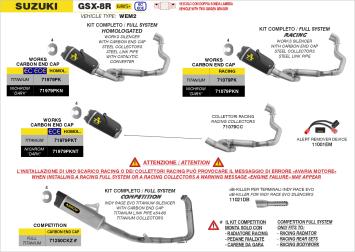 Arrow Works Nichrom Dark Carbon Endcap volledig uitlaatsysteem met E-Keur Suzuki GSX-8S / GSX-8R 2024 – 2026