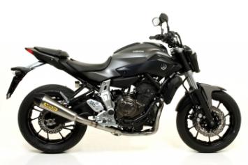 Arrow X-Kone RVS High Version Einddemper met E-keur incl. Racing Voorbochten 71605MI Yamaha MT-07 2014 > 2020