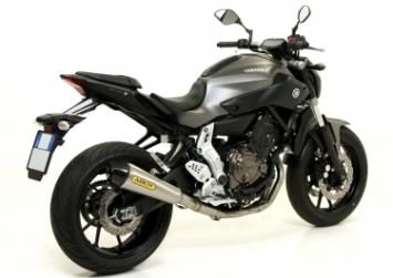 Arrow X-Kone RVS High Version Einddemper met E-keur incl. Racing Voorbochten 71605MI Yamaha MT-07 2014 > 2020