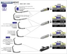 Arrow X-Kone RVS High Version Einddemper met E-keur incl. Racing Voorbochten 71605MI Yamaha MT-07 2014 > 2020