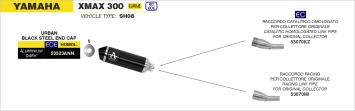 Arrow Urban Aluminium Black Dark Endcap Einddemper met E-keur Yamaha X-Max 300 2017 - 2020