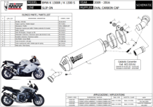 Mivv Oval Carbon met Carbon Cap Slip-on Einddemper met E-keur BMW K 1300 R / S 2009 > 2016