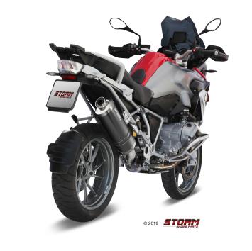 Storm By Mivv Oval RVS Black Slip-On Einddemper Met E-keur BMW R1200GS 2013 - 2018