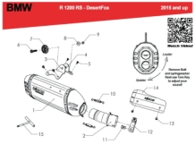 BOS Desert Fox RVS Matt Einddemper met E-keur BMW R 1200 RS 2015 > 2016