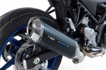 BOS Street Fox Carbon Steel Einddemper met E-keur incl. Color Bars Kit Suzuki SV 650 2016 - 2020