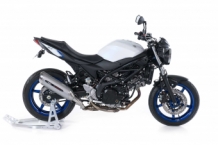 BOS Street Fox Matt RVS Einddemper met E-Keur incl. Color Bars Kit Suzuki SV 650 2016 > 2020