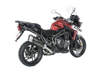 BOS Desert Fox Carbon Steel Einddemper met E-keur Triumph Tiger 1200 Explorer 2017 - 2020