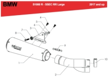 BOS SSEC RR Carbon Steel Einddemper met E-keur BMW S 1000 R 2017 - 2020