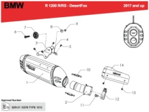 BOS Desert Fox Carbon Steel Einddemper met Euro4 Keuring BMW R 1200 R 2017 > 2018