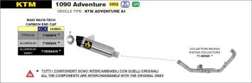 Arrow Maxi Race-Tech Aluminium Dark Einddemper met E-keur KTM 1090 Adventure 2017 > 2019