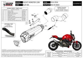 Mivv Delta Race RVS Einddemper met E-keur Ducati Monster 1200 / S 2014 > 2016