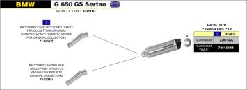 Arrow Race-Tech Aluminium Einddemper met E-keur BMW G 650 GS / Sertao 2011 > 2016