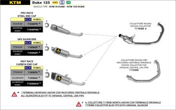 Arrow Pro-Race RVS Slip-on Einddemper met E-keur KTM Duke 125 2021 - 2023