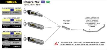 Arrow Race-Tech Aluminium Black Einddemper met E-keur incl.  Linkpipe Honda Integra 750 DCT 2014 - 2020