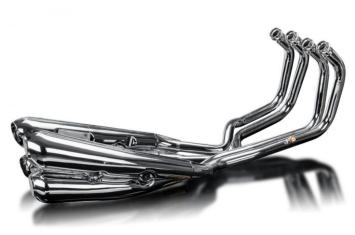 Delkevic ZI ZIB Style 4-4 Chrome Exhaust System Silencers - Kawasaki Z900RS DE 2018-2024