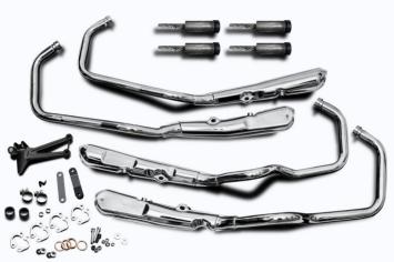 Delkevic ZI ZIB Style 4-4 Chrome Exhaust System Silencers - Kawasaki Z900RS DE 2018-2024