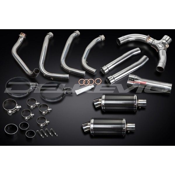 Delkevic volledig systeem Oval Carbon 225mm - CBR1100XX BLACKBIRD (1996-2009)
