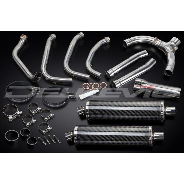 Delkevic volledig systeem Oval Carbon 450mm - CBR1100XX BLACKBIRD (1996-2009)