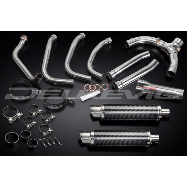 Delkevic volledig systeem Round Carbon 350mm - CBR1100XX BLACKBIRD (1996-2009)