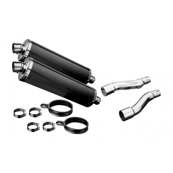 Delkevic slip-on kit Oval Carbon 450mm - GPZ500S EX500C(1987-2007)