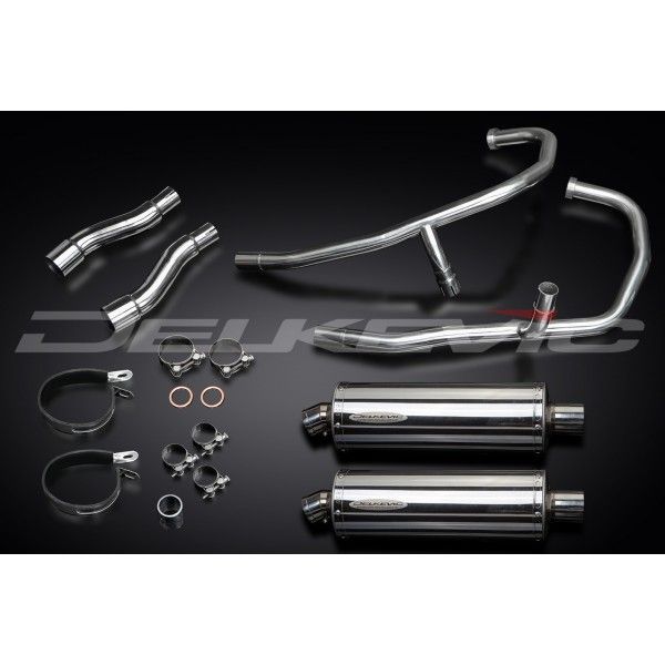 Delkevic volledig systeem Oval RVS 350mm - GPZ500S EX500C(1987-2007)