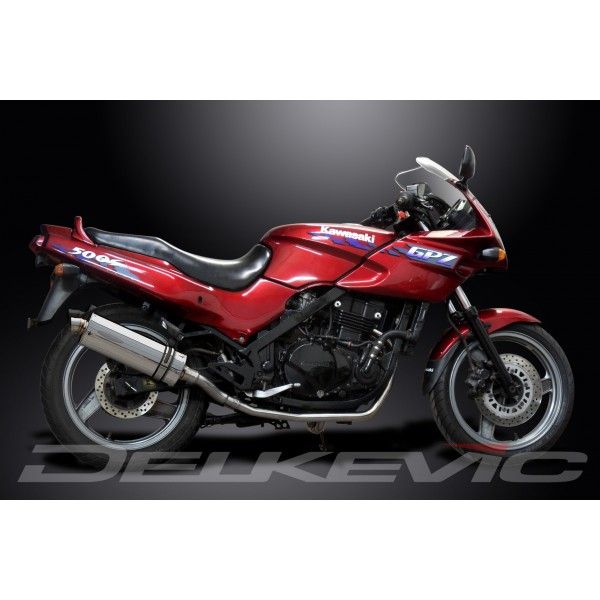 Delkevic volledig systeem Oval RVS 350mm - GPZ500S EX500C(1987-2007)