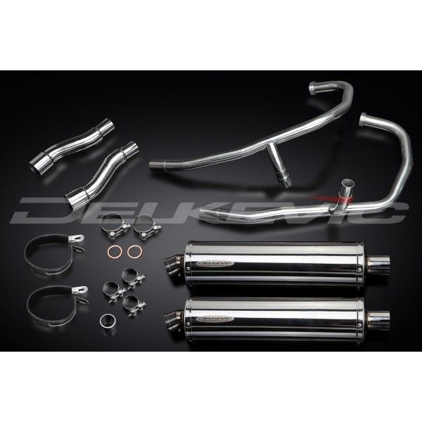 Delkevic volledig systeem Oval RVS 450mm - GPZ500S EX500C(1987-2007)